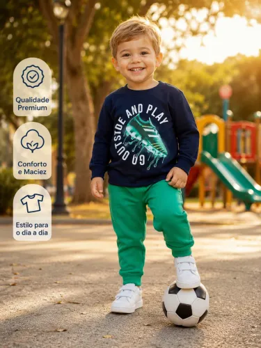 Conjunto de moletom infantil menino KYLY tamanhos 1 e 2