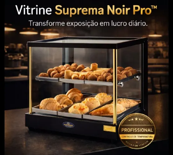 Estufa Dupla Para Salgados Retilinea Black 6 bandejas Lacra<br><br>andejas Duplas Voltagem:220V