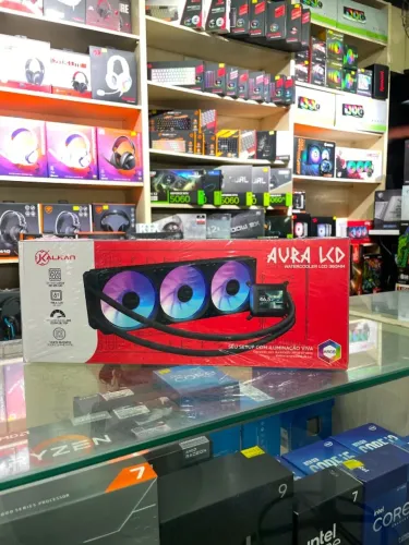 Water Cooler Kalkan Aura LCD 360mm ARGB Tela LCD 2.4" - Novo | KLS Informática