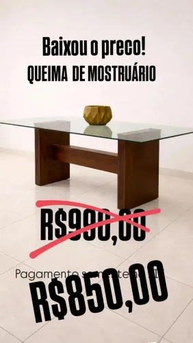 Base mesa com vidro