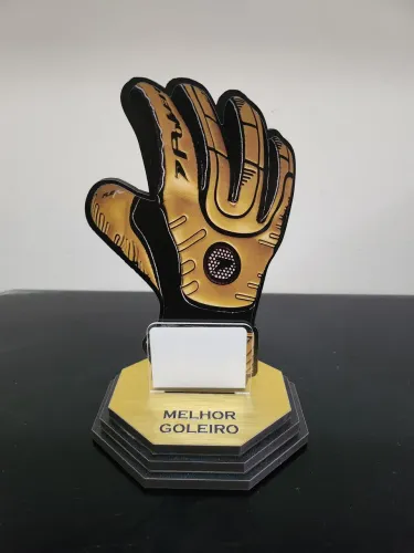 Troféu mdf melhor goleiro novo na embalagem