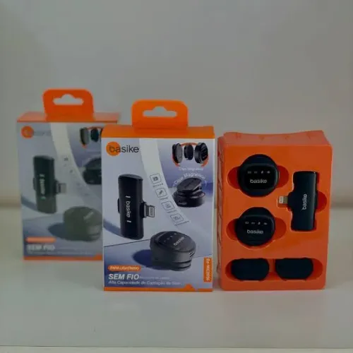 Microfone de lapela duplo basike para iphone