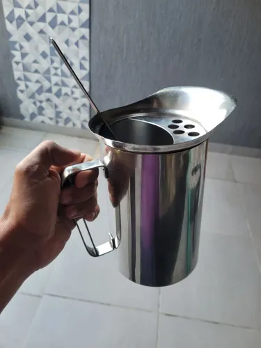 Jarra de aço inox industrial com colher 