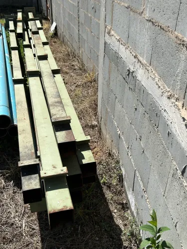 Pé direto 6,84 m com tubo quadrado 100x100x 0,2 valor unitário