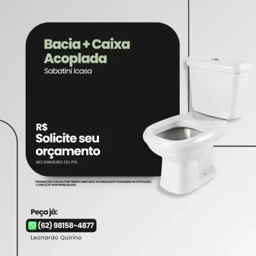 Vaso Sanitário Bacia + Caixa Acoplada Duplo Acionamento branca SABATINI ICASA