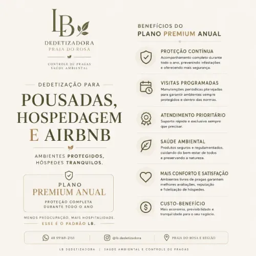 Dedetização para Pousadas, hospedagem e condomínio.