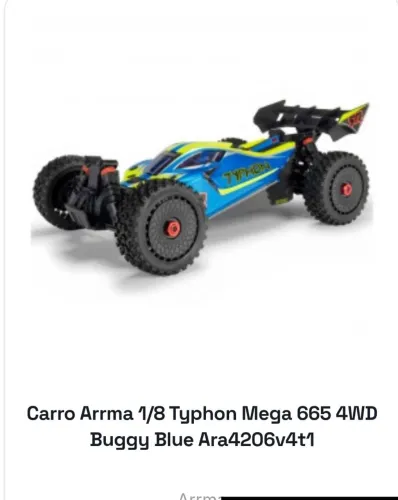 Carro Arrma 1/8 Typhon Mega 665 4WD Buggy Yellow Ara4206v4t2