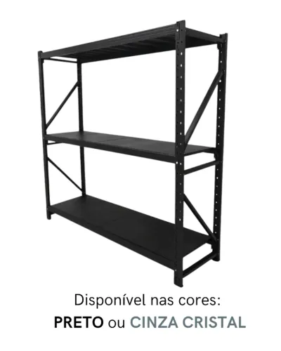 Mini Porta Palete 200kg Com 3 Níveis - Preto OU Cinza Cristal