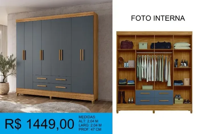 Guarda roupa - parcelamos sem juros
