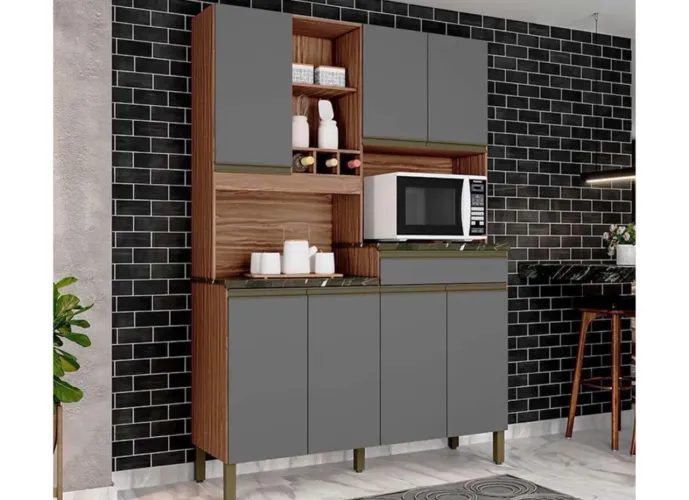 Kit Cozinha 1,30 Com Adega 7 Portas NOVO
