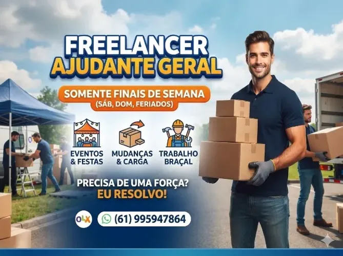 Freelancer Ajudante Geral Servente Ajudante de Obra e Eventos Festas
