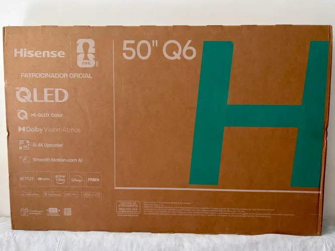 Smart TV Hisense 50 polegadas QLED 4K 50Q6QV com Dolby Vision Dolby Atmos HDR10 WiFi