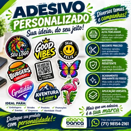 Adesivo Personalizado - 1000 unid