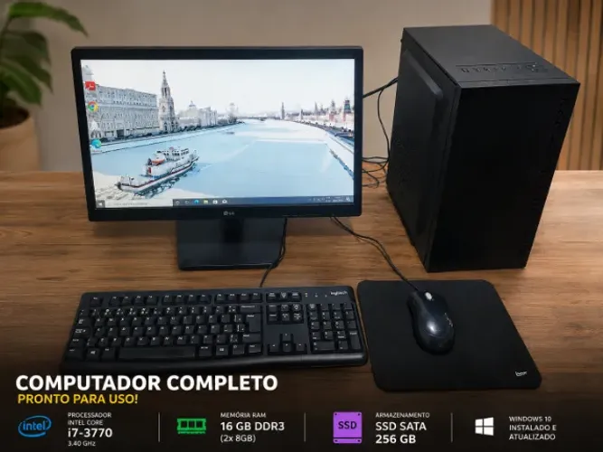 Computador Completo Intel Core i7-3770 - 16GB RAM + SSD 256GB (Usado)
