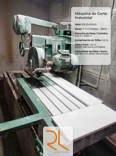 Máquina de Corte Industrial para Mármore e Granito - 7 CV Trifásica