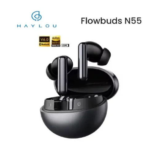 Fone Bluetooth 6.0 Haylou N55 Flowbuds Anc 54db Ldac Som Hi-res Bateria 40h Lançamento