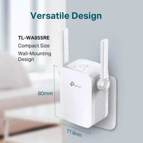 Repetidor Wi-Fi TP-Link TL-WA855RE N300 300Mbps 2.4GHz WPS 2 Antenas