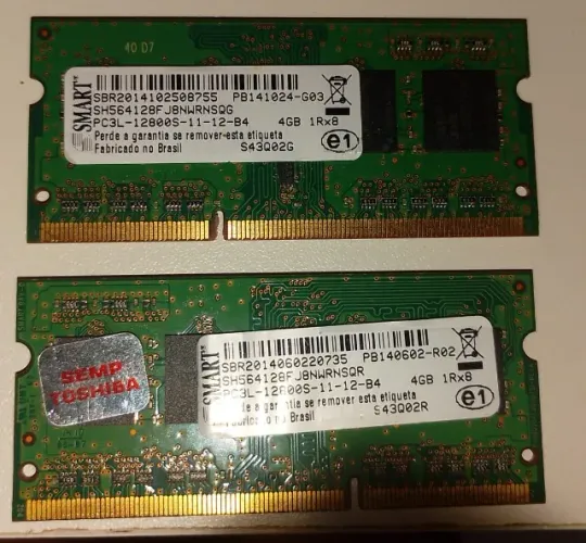 1 par de memórias 4gb ddr3L 1600 mhz para notebook