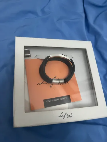 Pulseira Couro Preto com Aço - Linha Life Vivara 