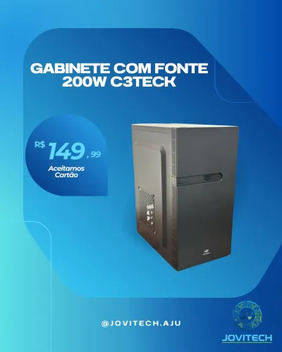 Gabinete com fonte 200w C3TECK