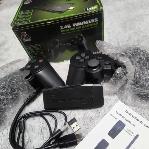 Video Game Stick 4k, 10 mil jogos retro, 2 controles sem fio, Console Portátil