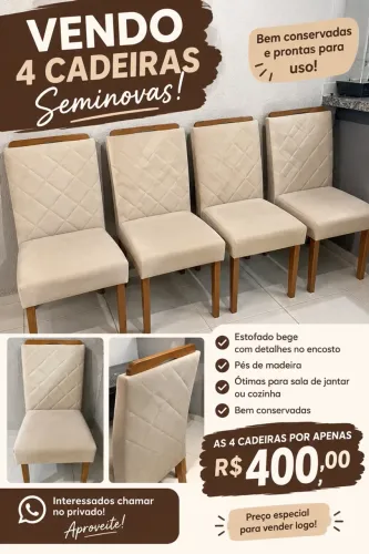 Jogo cadeiras 4 peças