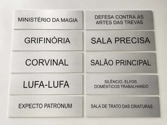 Kit 10 placas personalizados salões harry potter
