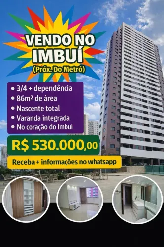 Apartamento no Imbuí, Rio das Pedras, 3/4 + dependência, Próx. do Metrô, Paralela (LZ)