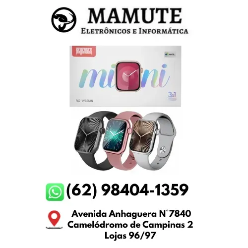 Relógio Smartwatch Inteligente Mini 4mm 3 Pulseiras Feminino Rg-w65mn Revenger