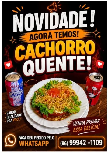 Cachorro quente no prato, zona sul Teresina 