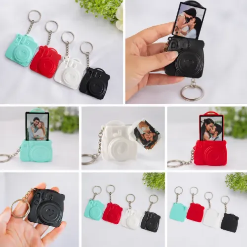Chaveiro com Foto Personalizada - Câmera Lente de Coração