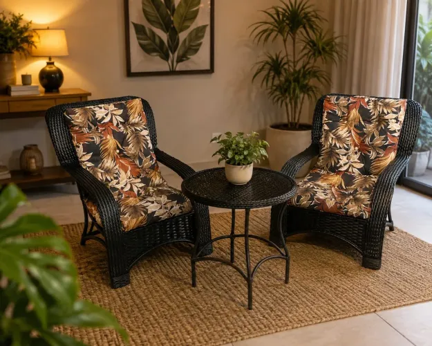 Poltrona com mesa de centro