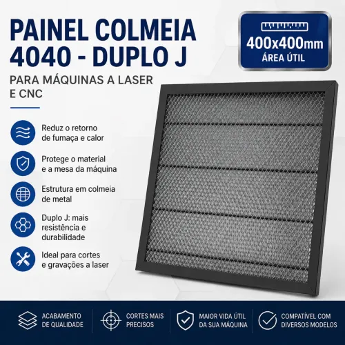 Painel Colmeia 400x400mm para Gravação e Corte a Laser