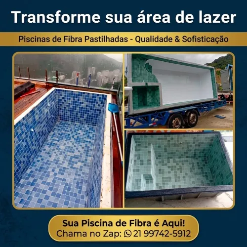Piscina de fibra Pastilhadas
