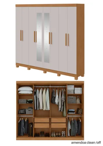 Roupeiro Andara Soft c/espelho 2.36m