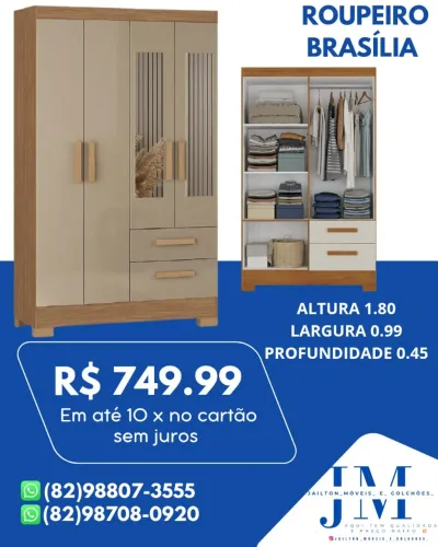 PROMOÇÃO DE GUARDA ROUPA BRASILIA 4 PORTAS