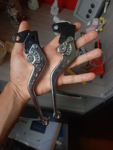 Par de manetes esportivos cromado factor para moto freio a LONA
