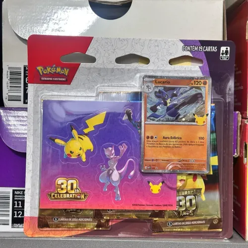 Blister Triplo Sticker Celebração de 30 Anos (Lucario) Pokémon TCG PT-BR