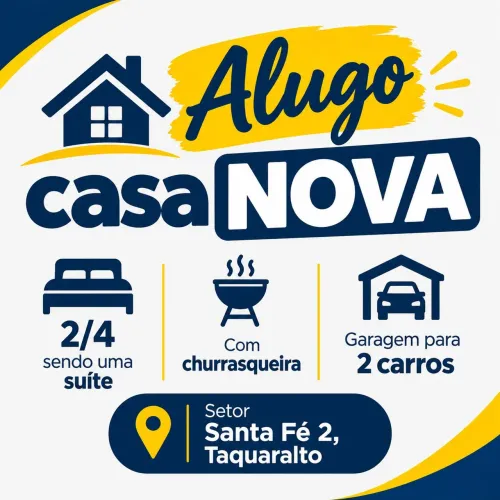 Alugo Casa Nova no Santa Fé 2, Taquaralto