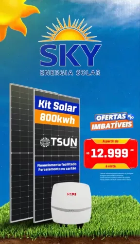 ENERGIA SOLAR KIT 800kwh/mês