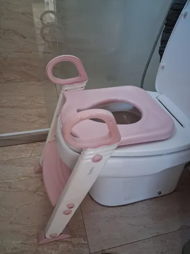 Assento Redutor Infantil com Escada Rosa - Buba.
