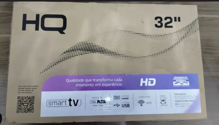 Smart Tv Hq 32 Hd Android 12 Design Slim, lacrada com NF e 1 Ano de garantia.