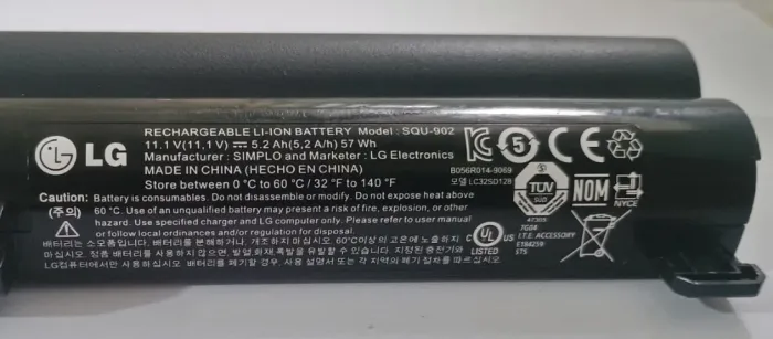 BATERIA NOTEBOOK LG SQU-902 5.2ah 57Wh