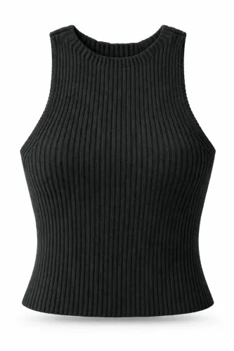 Cropped de Lã Preto Tamanho M