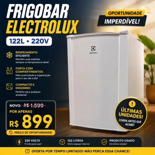 Frigobar Electrolux 122 Litros 220V Seminovo | Apenas 6 Meses de Uso