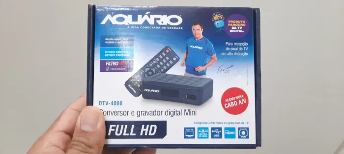 Conversor e Gravador Digital Aquário DTV-4000 Full HD (Na Caixa)