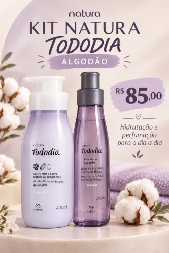 Kit hidratante com body splash natura