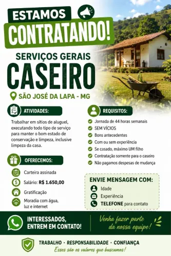Serviços Gerais- Caseiro