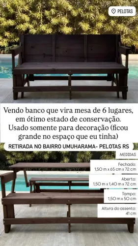 Banco que vira mesa