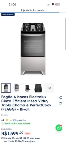 Fogão Electrolux 4 bocas